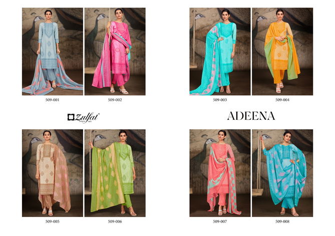 Adeena By Zulfat Printed Cotton Dress Material Catalog
